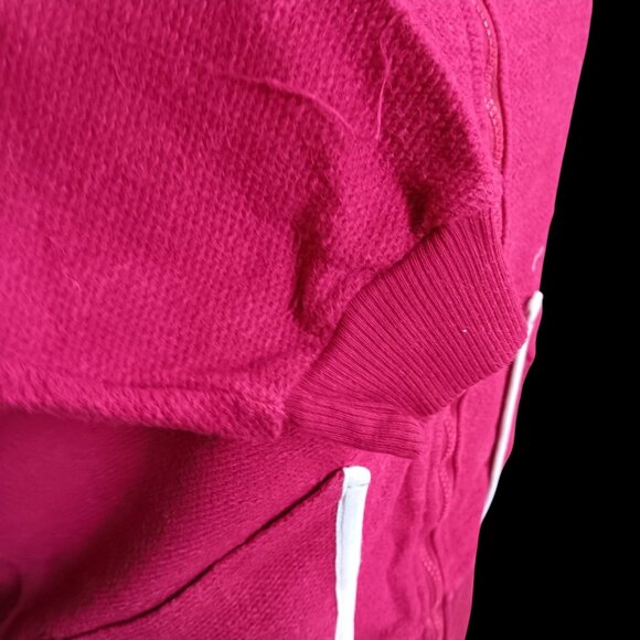 Small True Vintage Top Jacket 1970's Maroon Knit Bomber Piping JC Penney Disco - Picture 6 of 7